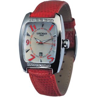 Locman Italy Womens Titanio Tonneau Red Watch