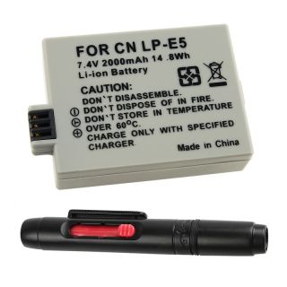 Battery/ Lens Cleaning Pen for Canon LP E5 EOS Rebel Xsi 450D