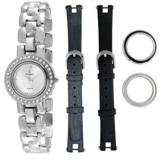 Peugeot Womens Steel Interchangeable Bezel and Strap Watch Set