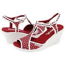 Skechers Tickeled Pink Red and White Polka Dot