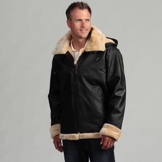 Tanners Avenue Mens Leather Shearling Bomber Jacket