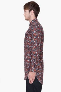 White Mountaineering Brown Chambray Paisley Shirt for men