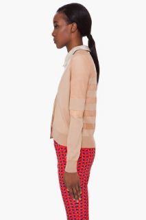 Marc By Marc Jacobs Beige Striped Chinati Cardigan for women