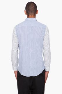 Robert Geller Striped Combo Sleeve Shirt for men