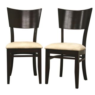 Carla Brown Microfiber Dining Chairs (Set of 2)