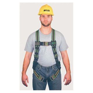 Miller By Honeywell E650QC/XXLGN Full Body Harness, 2XL, 400 lb., Green