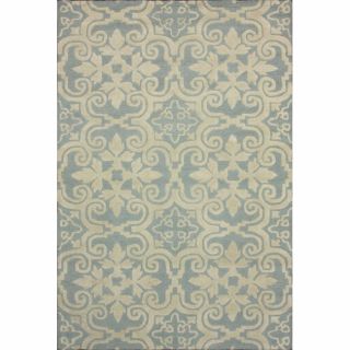 Handmade Spanish Tiles Light Blue Wool Rug (5 x 8)