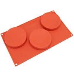 Freshware 3 cavity Disc Cake Silicone Mold/ Baking Pans (Pack of 2