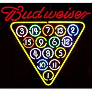 Budweiser 15 Ball Rack Neon Sign